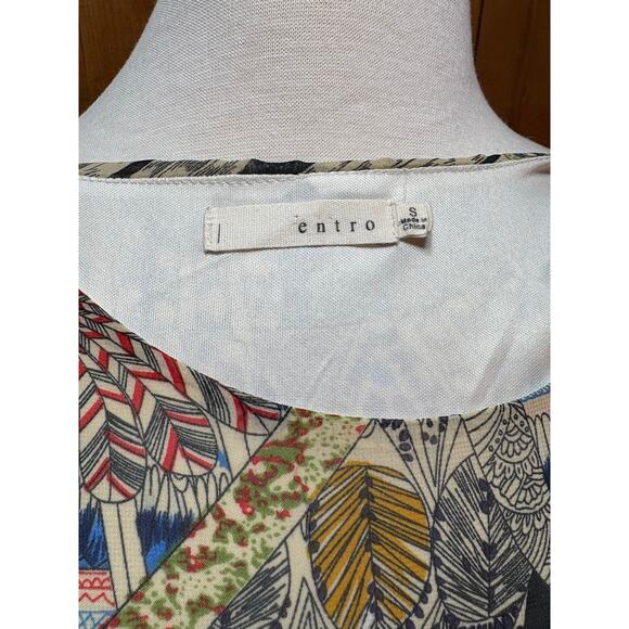 Entro Size Small Multi Patterned Long Sleeve Dress - Picture 5 of 8